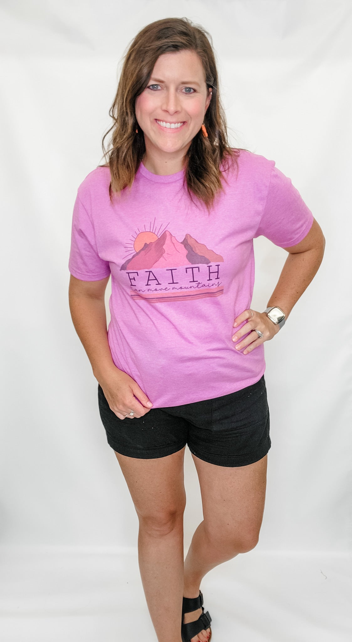 Faith Can Move Mountains, Heather Berry Graphic Tee
