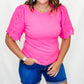 Pink Knit Top with Eyelet Sleeves