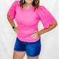 Pink Knit Top with Eyelet Sleeves