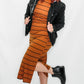 Brown & Black Striped Sleeveless Dress