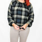 Charlie B Emerald Plaid Blouse with Knot