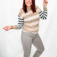 Charlie B Almond Asymmetrical Hem Bootcut Pant