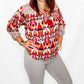 TRIBAL Earth Red Combo Pattern Blouse