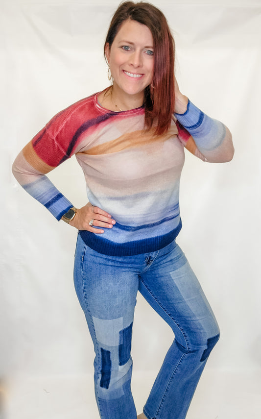 Charlie B Multi-Color Knit Sweater
