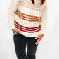 Fall Stripe & Cream Cable Knit Sweater - Extended Only