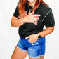 Iowa or Iowa State After Party Studded Crop Short Sleeve