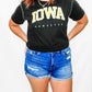 Iowa or Iowa State After Party Studded Crop Short Sleeve