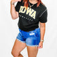 Iowa or Iowa State After Party Studded Crop Short Sleeve