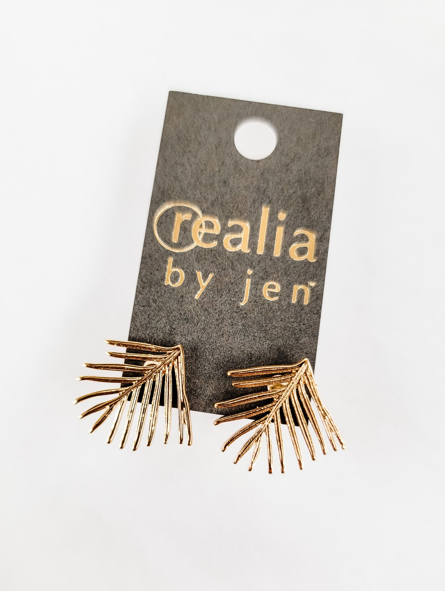 Gold, Leaf Stud Earrings