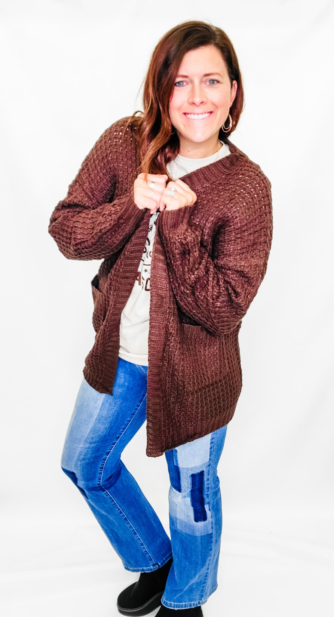 Panache Dark Brown Knit Cardigan