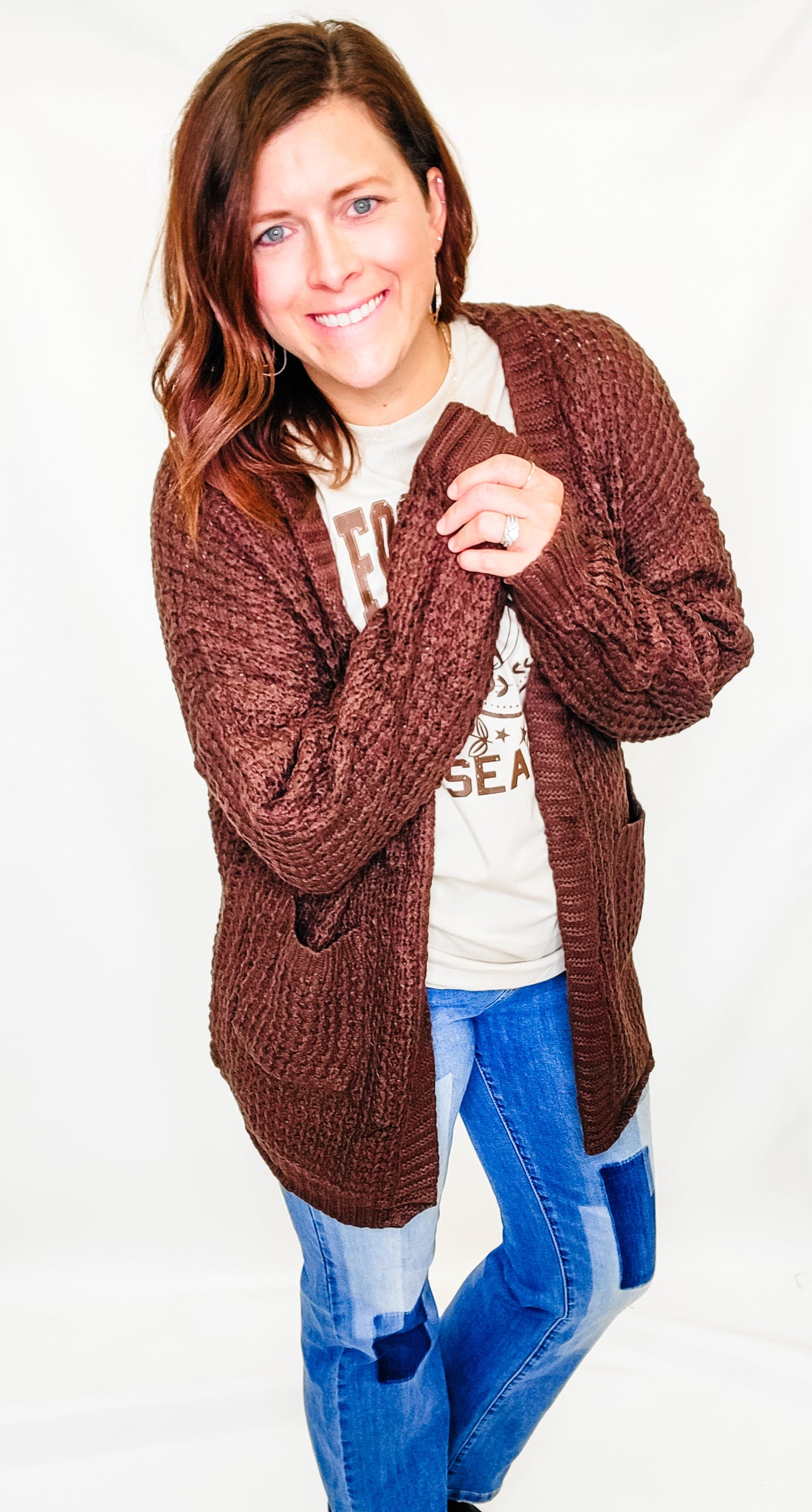 Panache Dark Brown Knit Cardigan