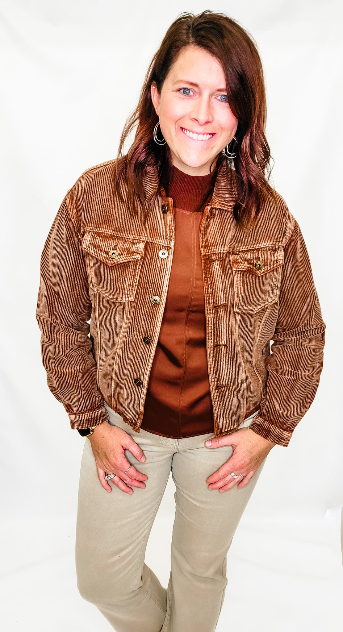 Charlie B Cinnamon Washed Out Corduroy Jacket