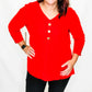 Multiples Spy Red 3 Button V-Neck Top