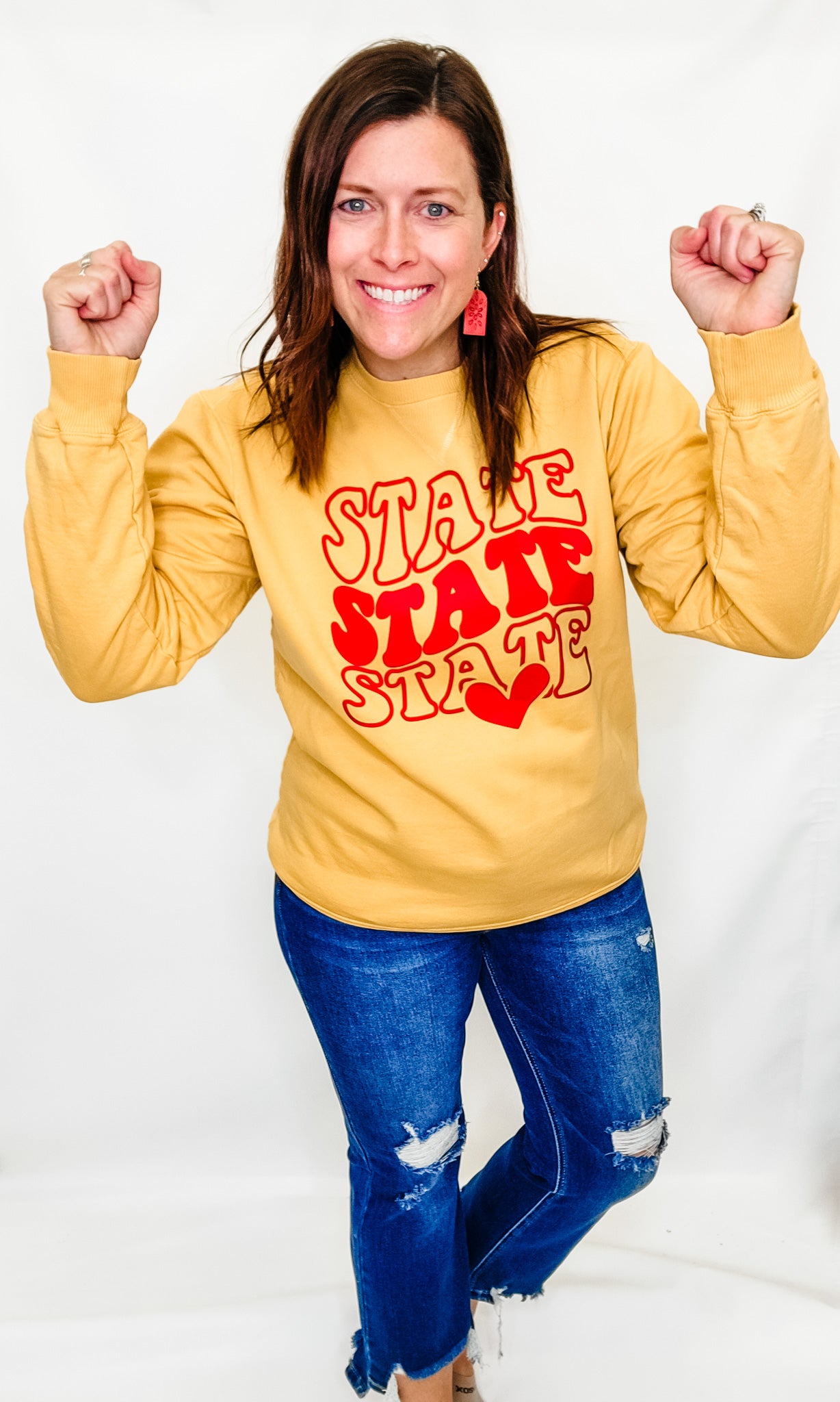 Iowa or Iowa State Love Crew Neck Sweatshirts