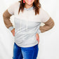 Gray & Taupe Color Block Hoodie