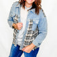 Plaid & Jean Combination Jacket - Variety