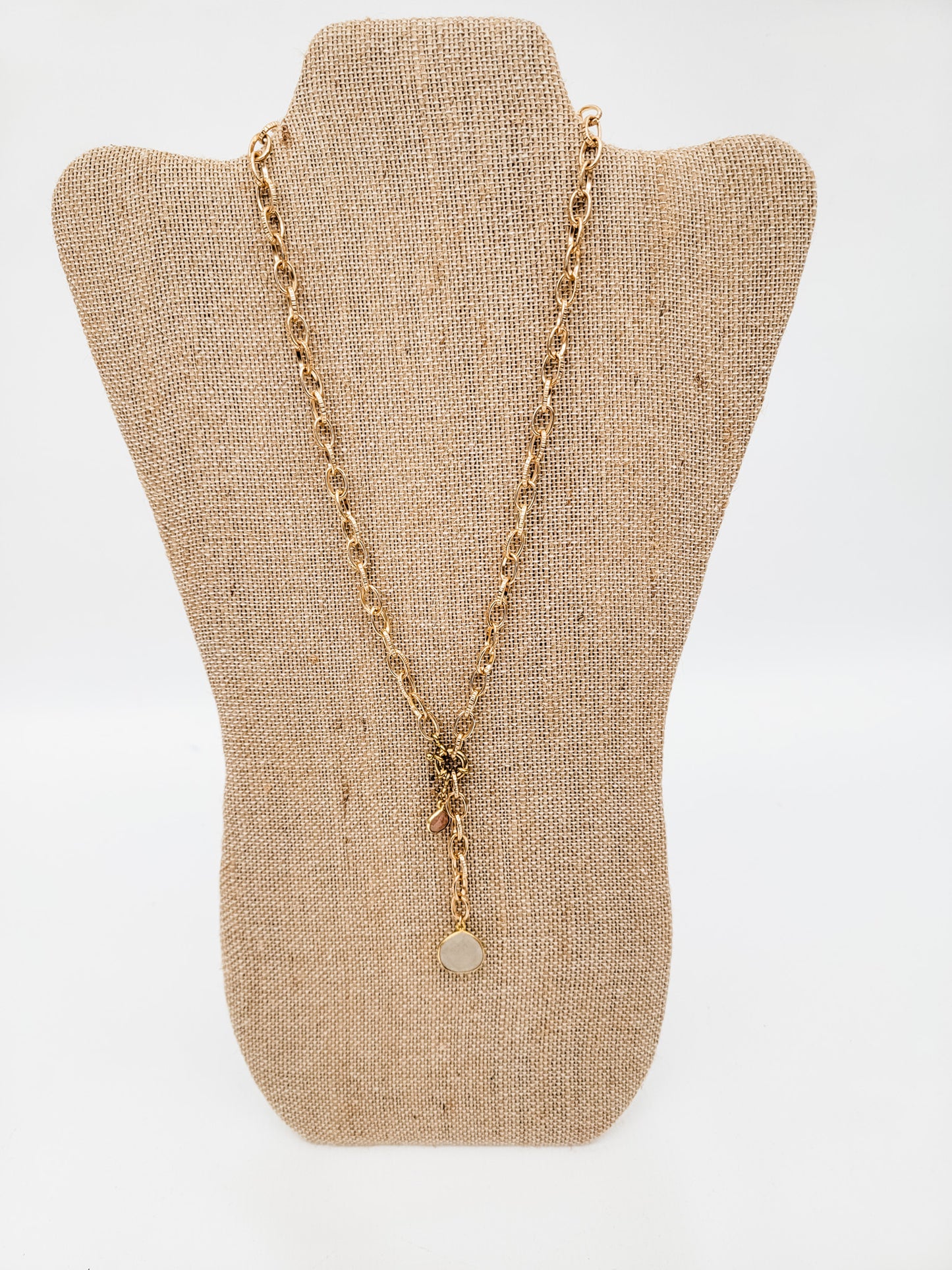 Gold Chain Necklace with Stone Pendant - Variety