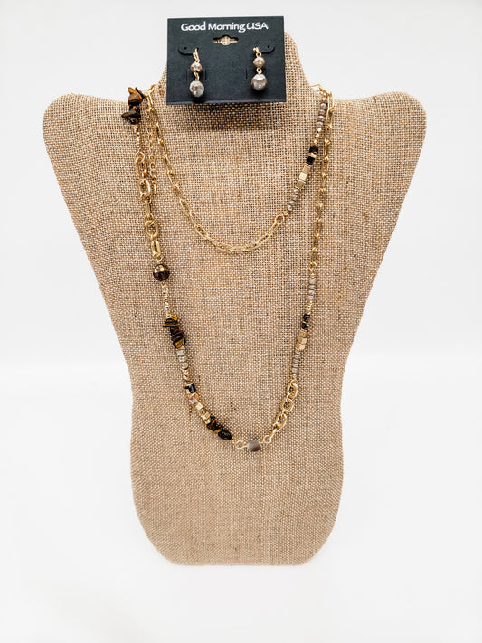 Gold & Beaded Necklace & Earring Sets - Variety