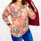 Taupe & Rust Floral Long Sleeve