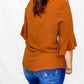 Multiples October Rust 3/4 Ruffle Sleeve Top