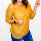 Multiples Amber Yellow 3/4 Sleeve Peasant Top