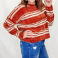 Panache Rust Chenille Striped Sweater