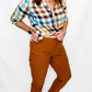 Slim-Sation by Multiples Twill Ankle Pants in October Rust