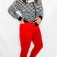 TRIBAL Audrey Icon Fit Pull-On Ankle Pant in Earth Red