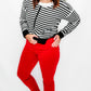 TRIBAL Audrey Icon Fit Pull-On Ankle Pant in Earth Red