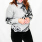 Tribal Oyster Gray & Floral Sweater