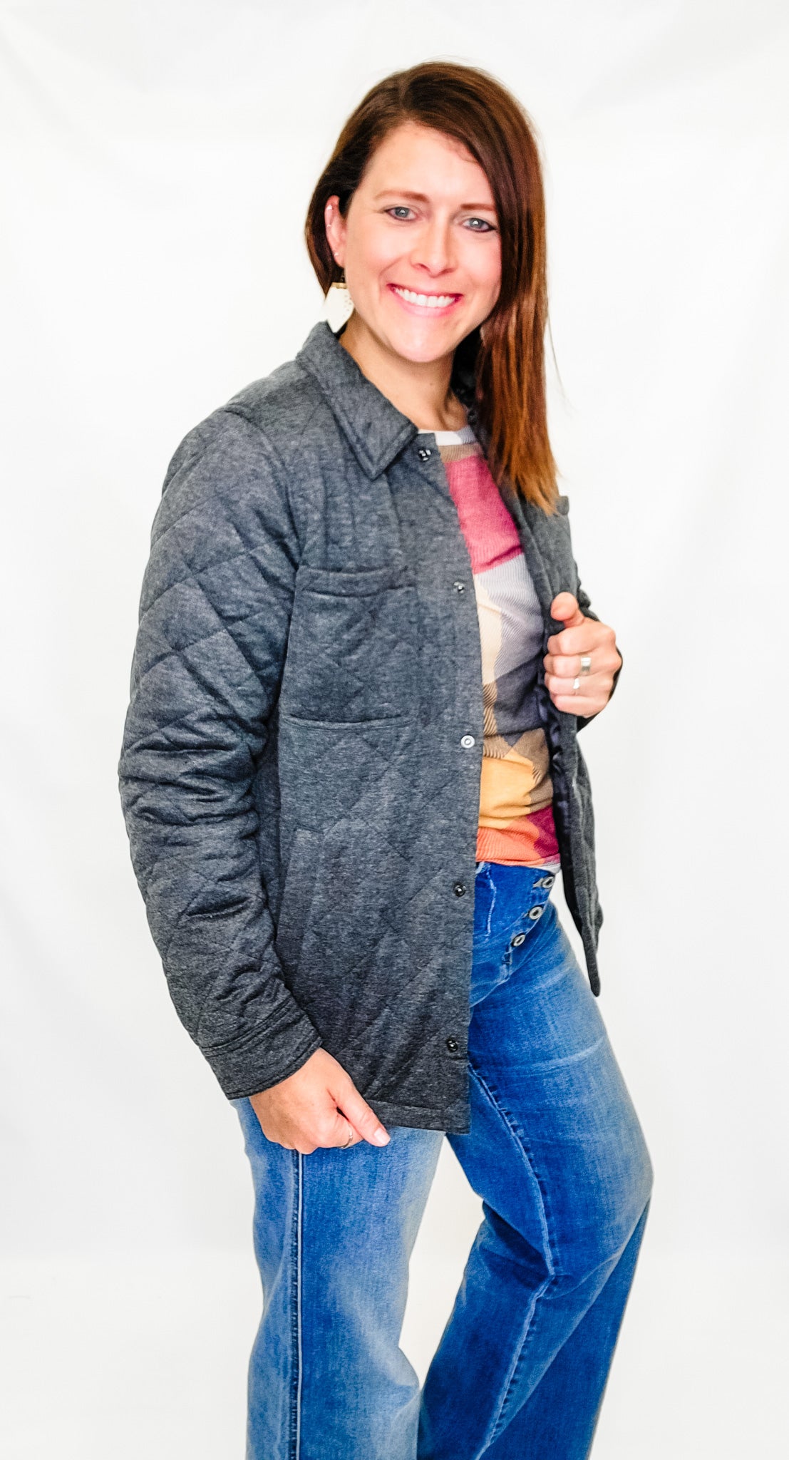 Charcoal, Quilted Lightweight Jacket