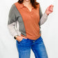 Rust, Olive & Taupe French Terry Sweatshirt