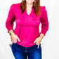 Plum, Pleated Long Sleeve