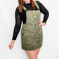 Corduroy Button Front Overall Dress - Variety