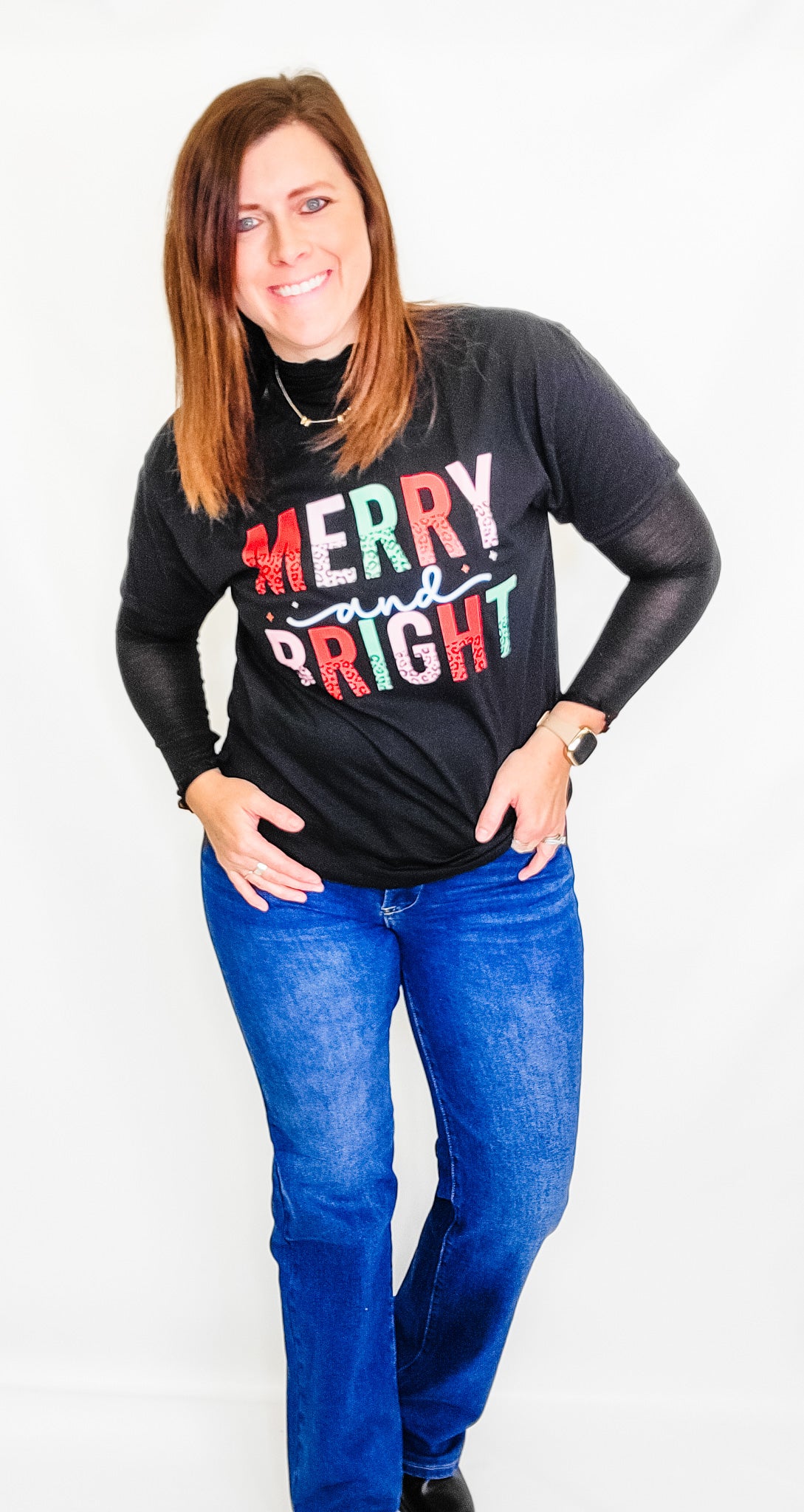 Merry & Bright, Colorful Graphic Tee - Variety