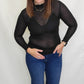 Lightweight Mock Ruffle Neck Long Sleeves