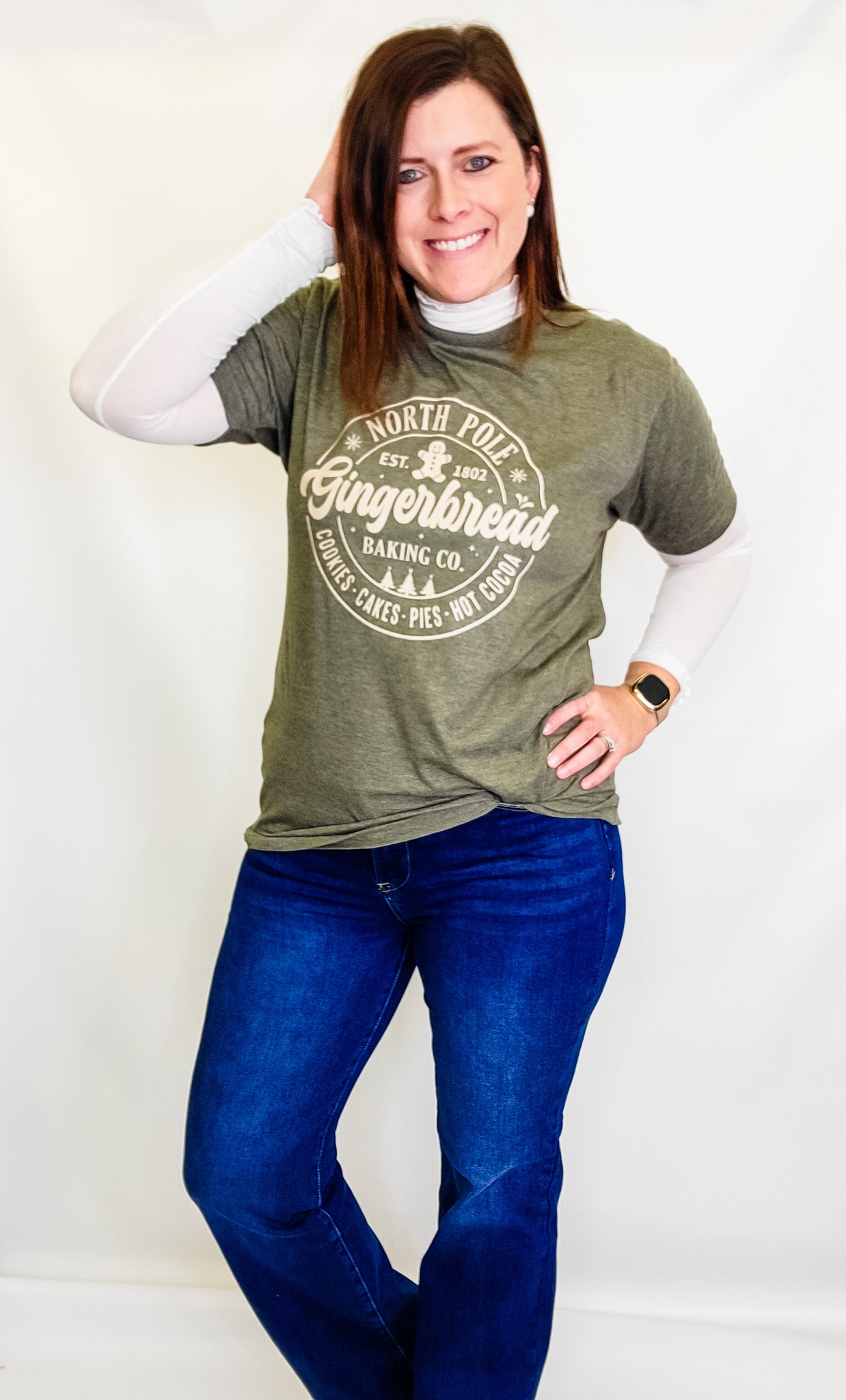 North Pole Gingerbread Baking Co Green Graphic Tee