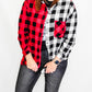 Red & Cream Oversized Color Block Shirt