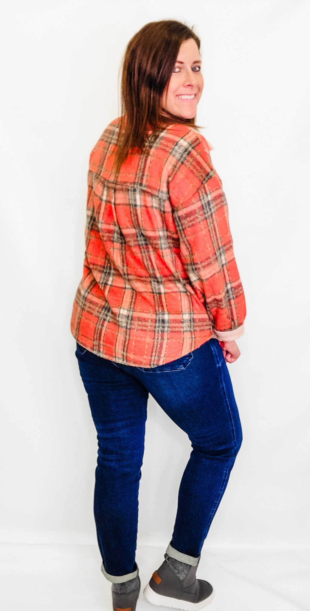 Panache Red, Tan & Pink Plaid Jacket