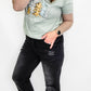 Risen Black Distressed Boyfriend Jeans with Roll Hem - RDP5041