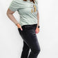 Risen Black Distressed Boyfriend Jeans with Roll Hem - RDP5041