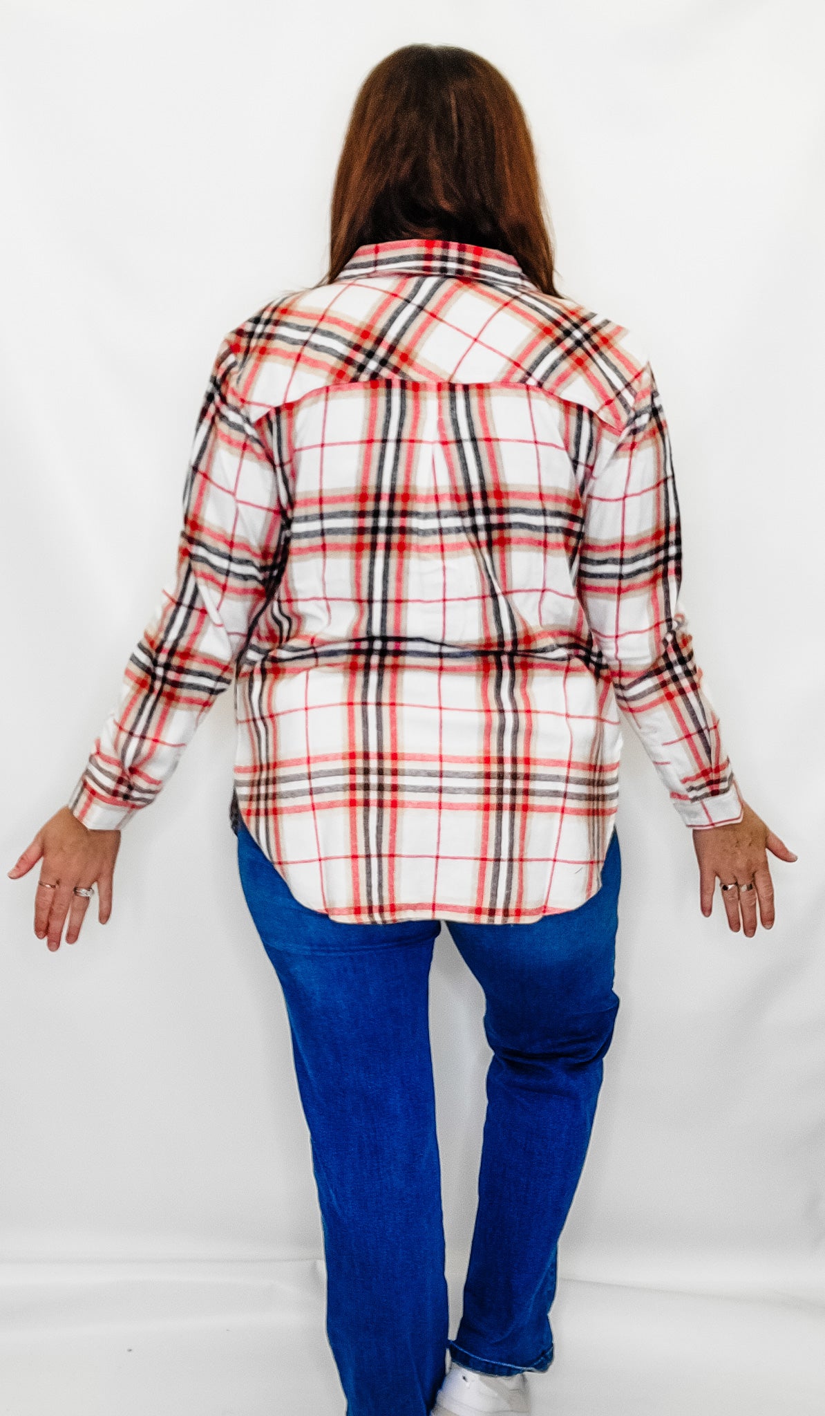 Panache Ivory, Red & Navy Plaid Flannel
