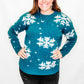 Hunter Green Snowflake Pullover Sweater