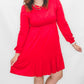 Red, Babydoll Flare Dress