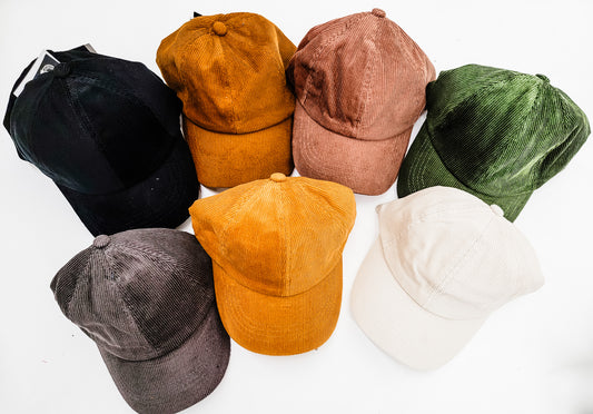 C.C. Corduroy Criss Cross High Pony Ball Cap