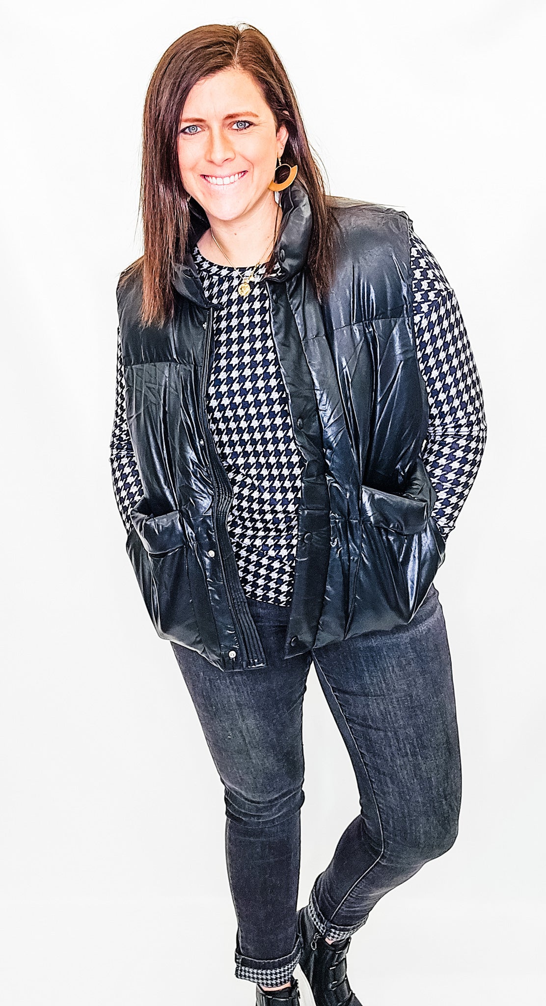 Front Pocket, Faux Leather Vests - Variety