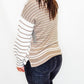 Multiples Stone & Cream Striped Sweater