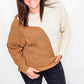 Caramel & Ivory Color Block Long Sweater