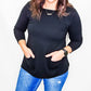 Multiples Black Hi-Lo Sweater Tunic