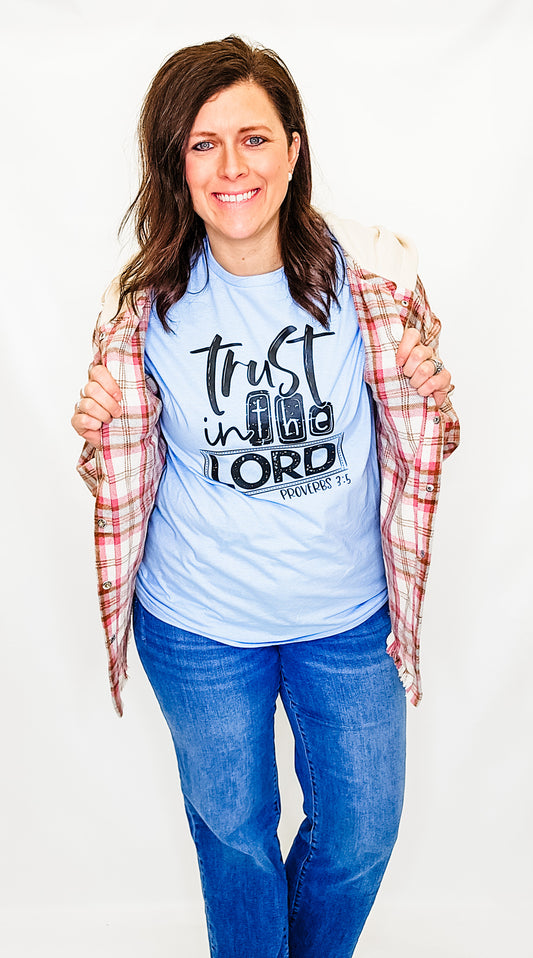 Trust in the Lord Light Blue Graphic Tee